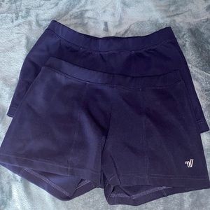 2 Navy Blue Varsity powerfit (workout) shorts
